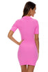 Luli Fama Beach Fuzz Deep V Polo Dress